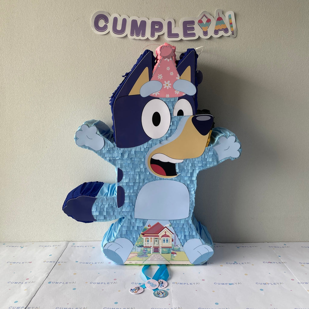 PIÑATA BLUEY CON GORRITO 60CM PREMIUM