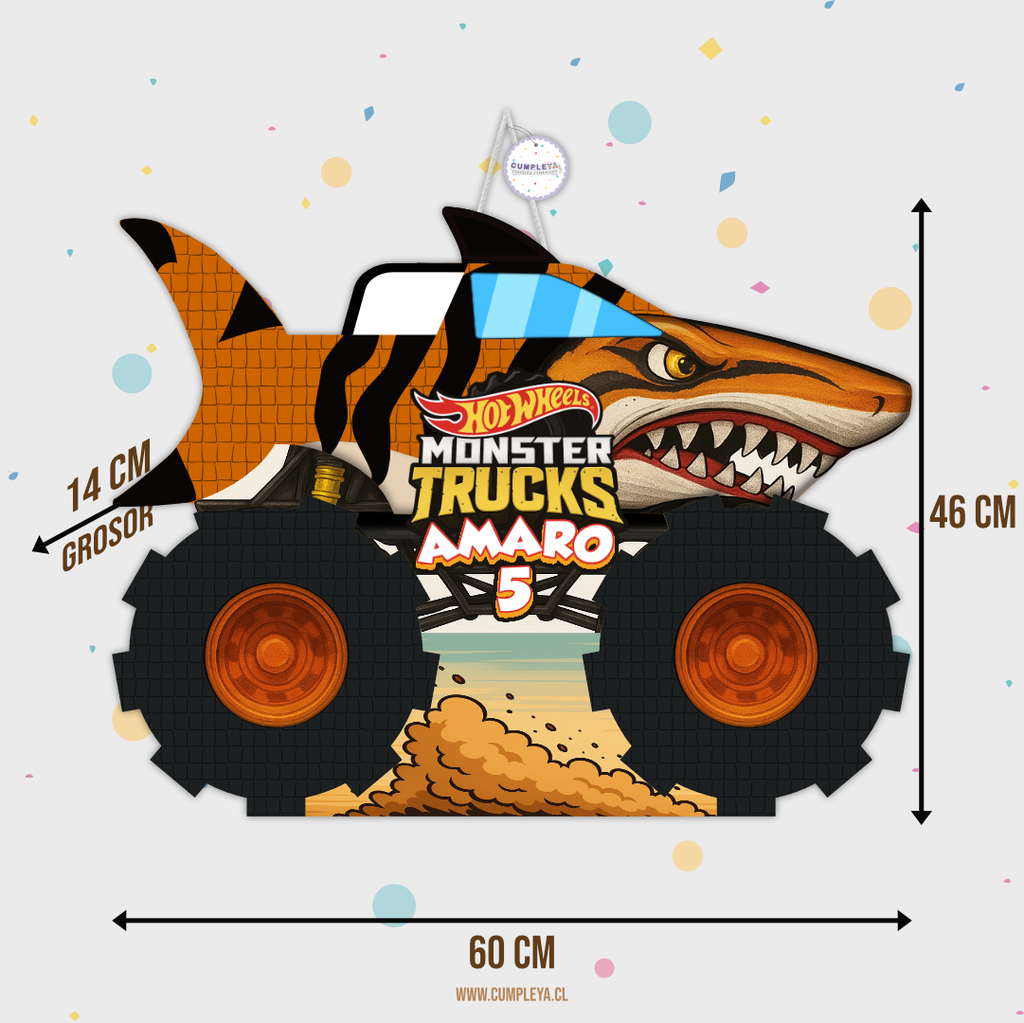 PIÑATA TIBURON TIGRE 60CM PREMIUM