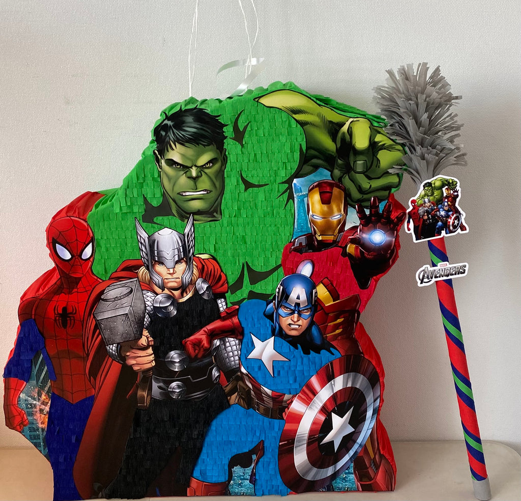 PIÑATA 5 VENGADORES (THOR, HULK, CAPITAN AMERICA, IRON MAN, SPIDER-MAN) 60CM PREMIUM