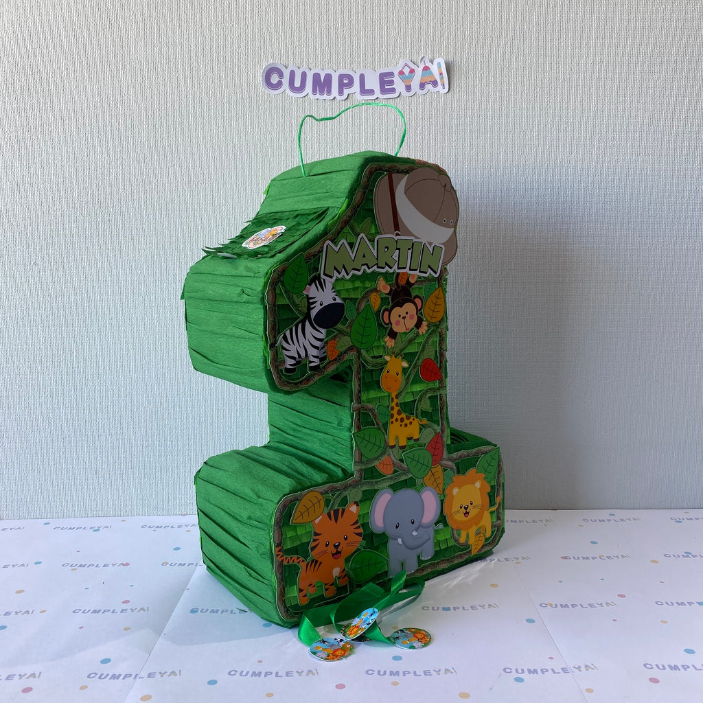 PIÑATA NUMERO UNO SAFARI 40CM PREMIUM