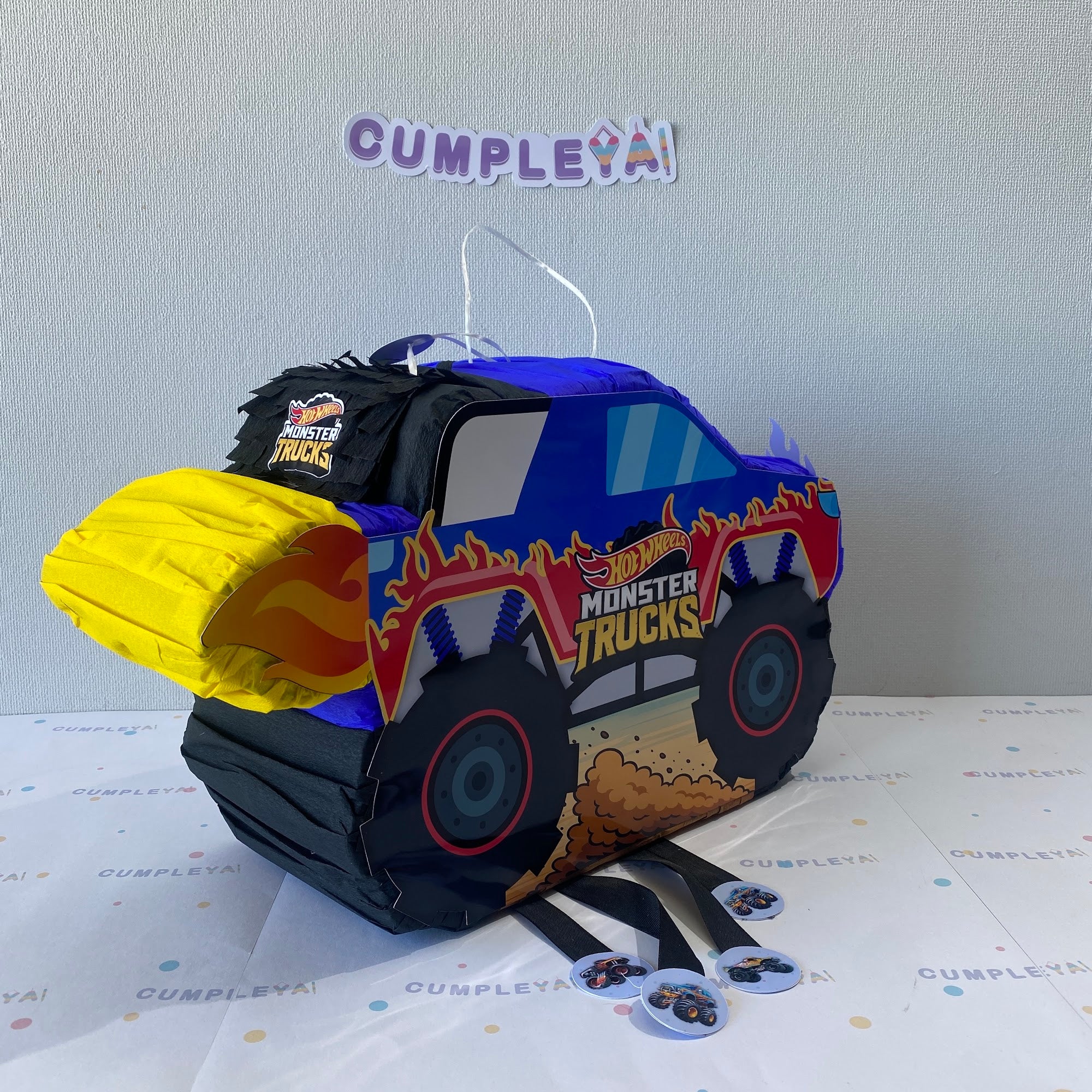 PIÑATA 40 CM MONSTER TRUCK AZUL