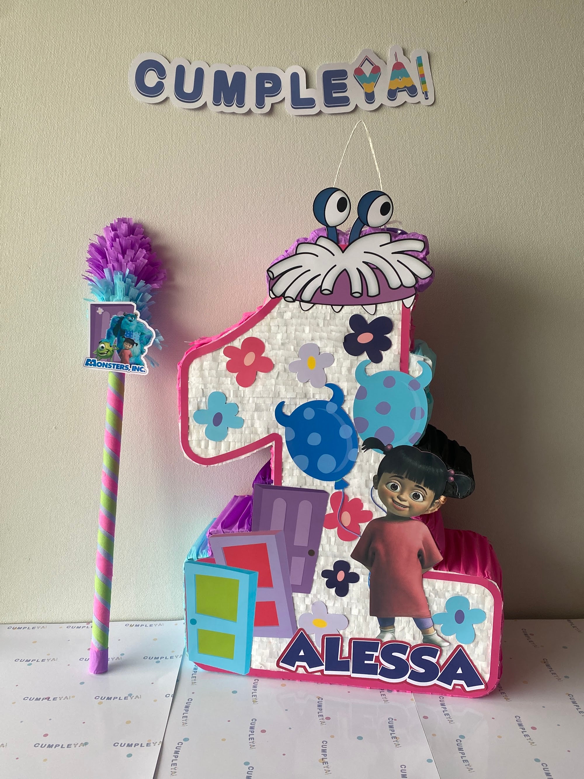 PIÑATA NUMERO 1 MONSTER INC 60CM PREMIUM