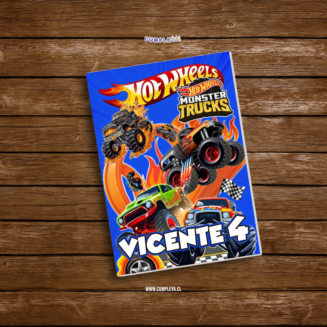 LIBRITO PARA COLOREAR MONSTER TRUCK 8 PAGINAS 11X15CM