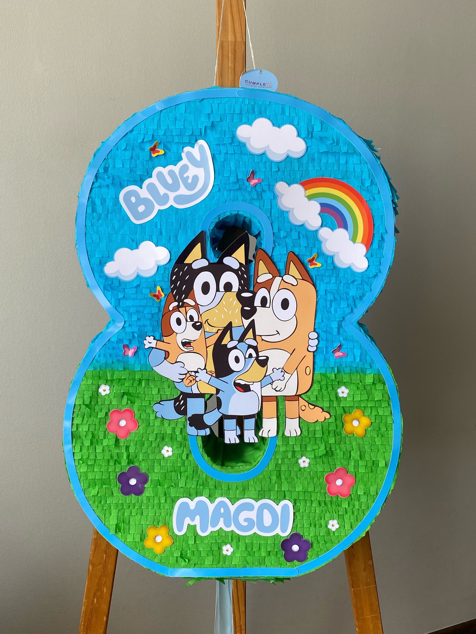 PIÑATA NÚMERO 8 BLUEY DE 60CM 60CM PREMIUM