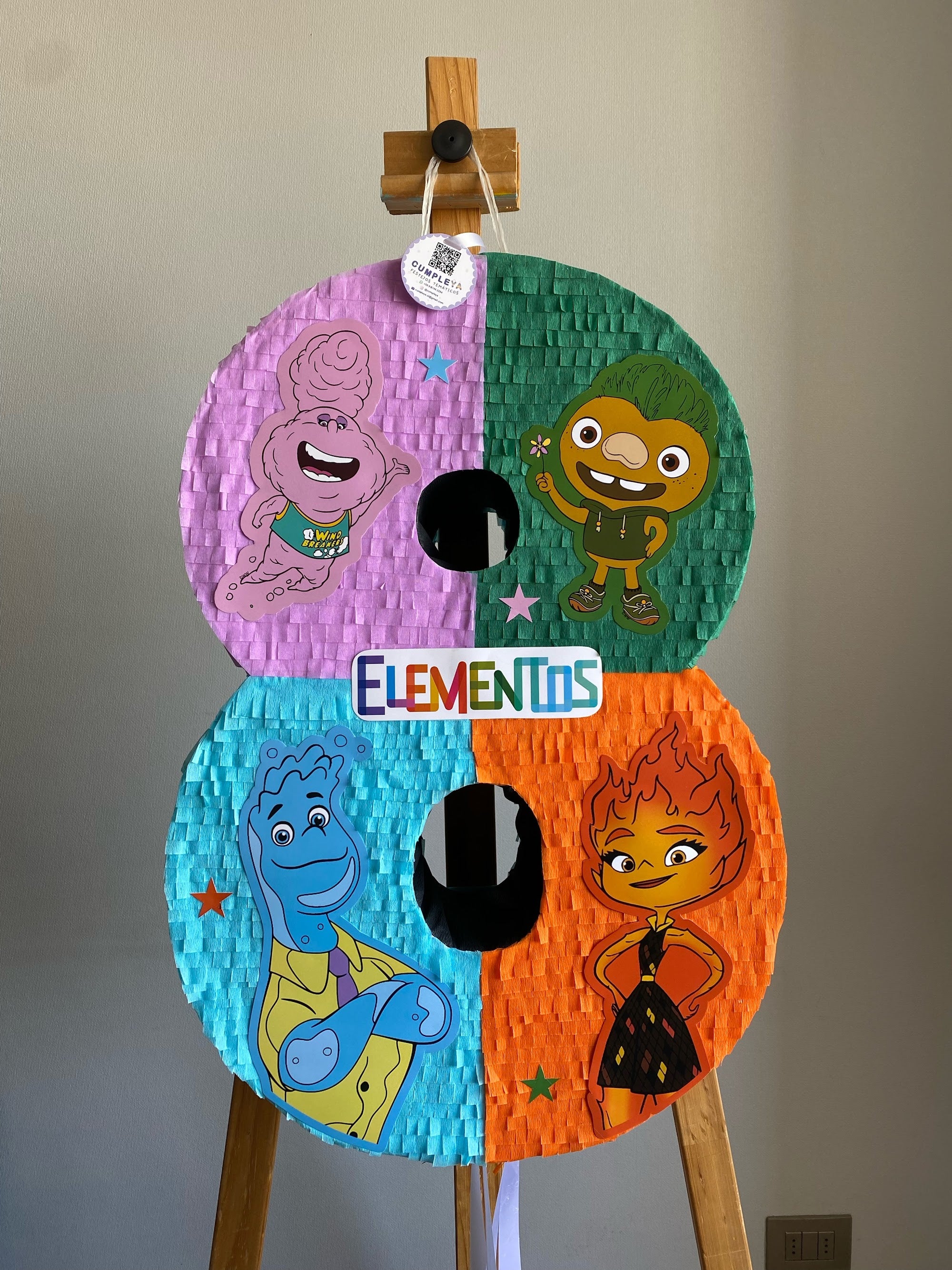 PIÑATA NÚMERO 8 ELEMENTOS DE DISNEY 60CM PREMIUM