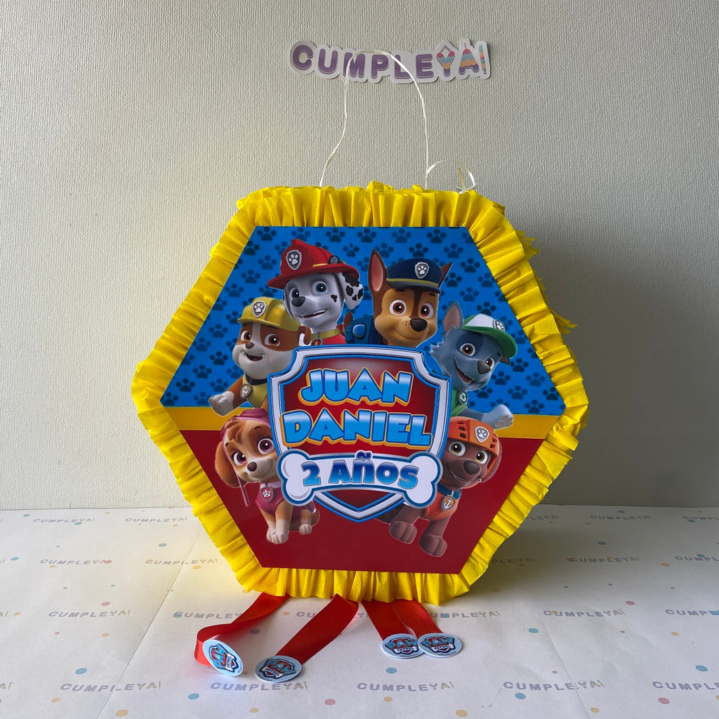 PIÑATA PAW PATROL HEXAGONAL EXPRÉS 40CM