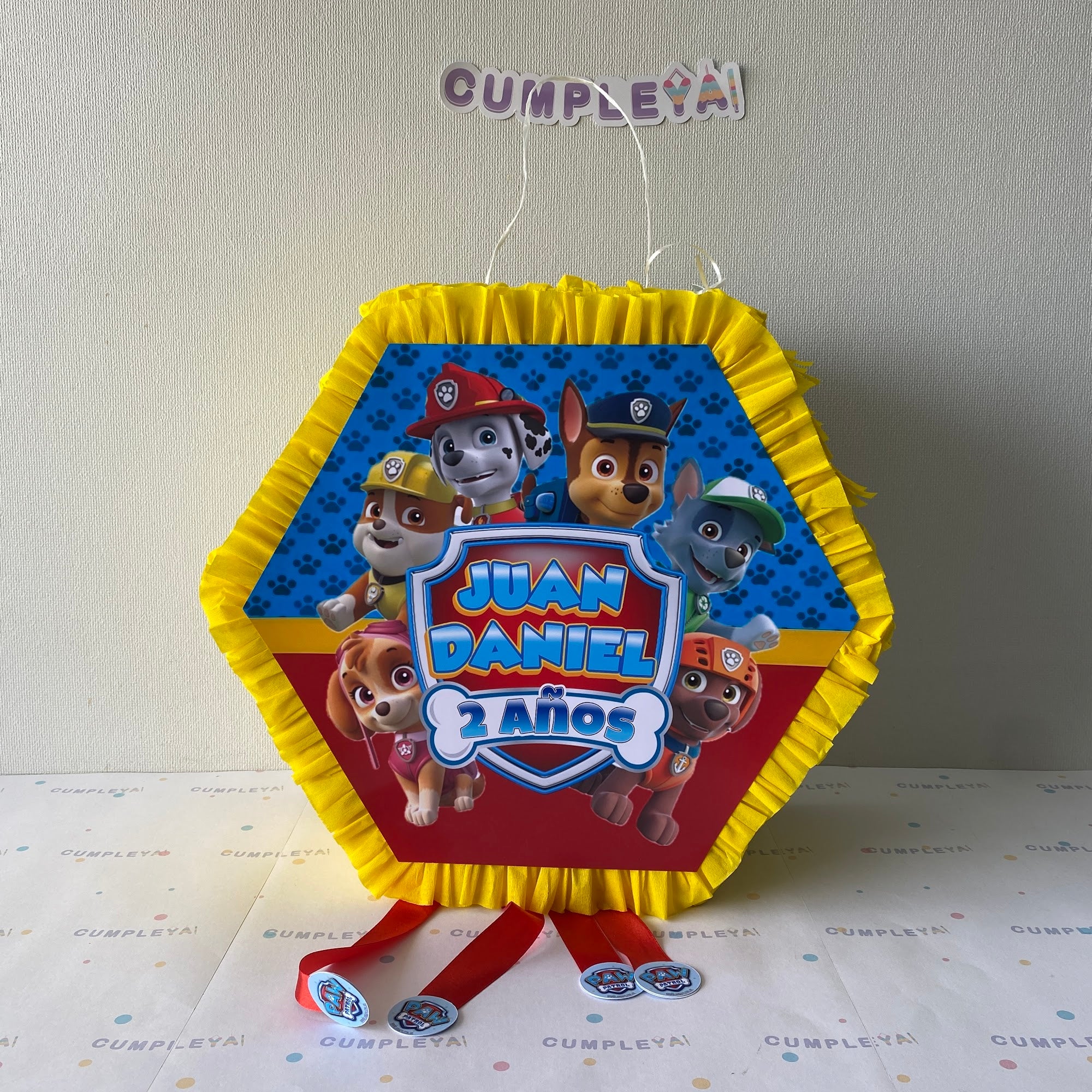 PIÑATA PAW PATROL HEXAGONAL EXPRÉS 40CM