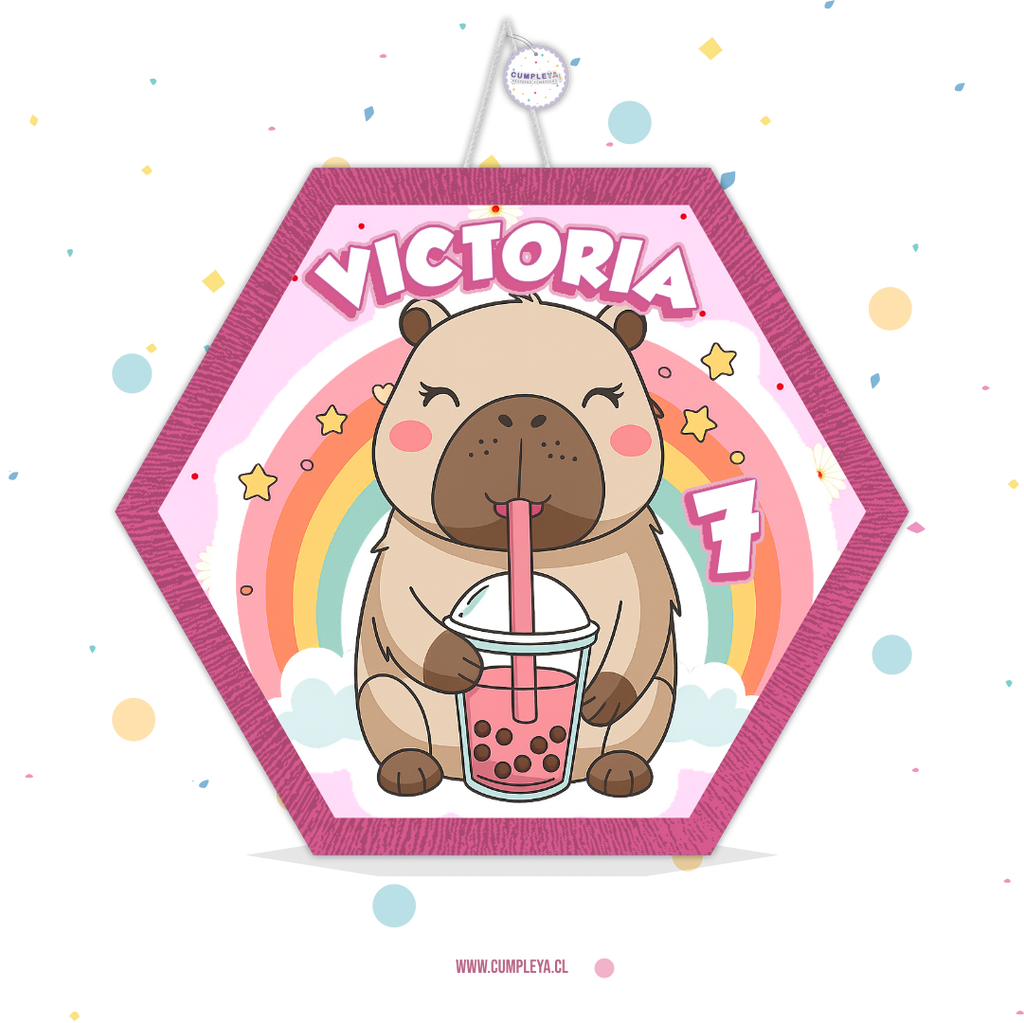PIÑATA CAPIBARA HEXAGONAL EXPRÉS 40CM