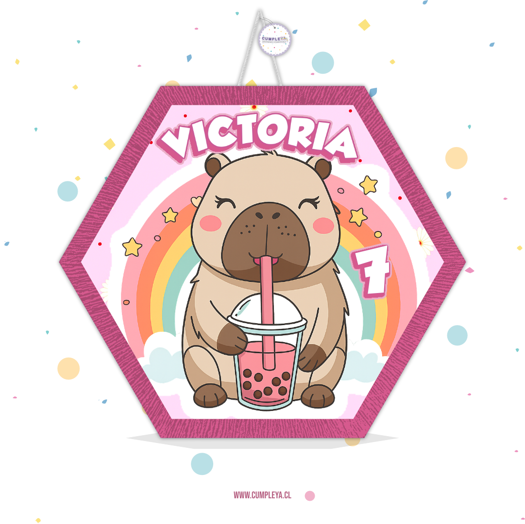 PIÑATA CAPIBARA HEXAGONAL EXPRÉS 40CM
