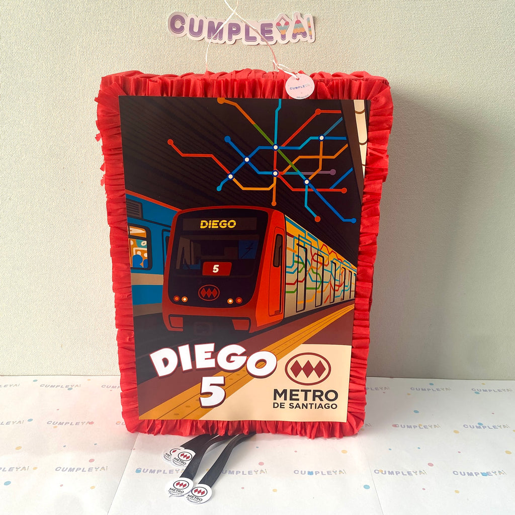 PIÑATA LOGO METRO SANTIAGO RECTANGULAR EXPRÉS 50CM