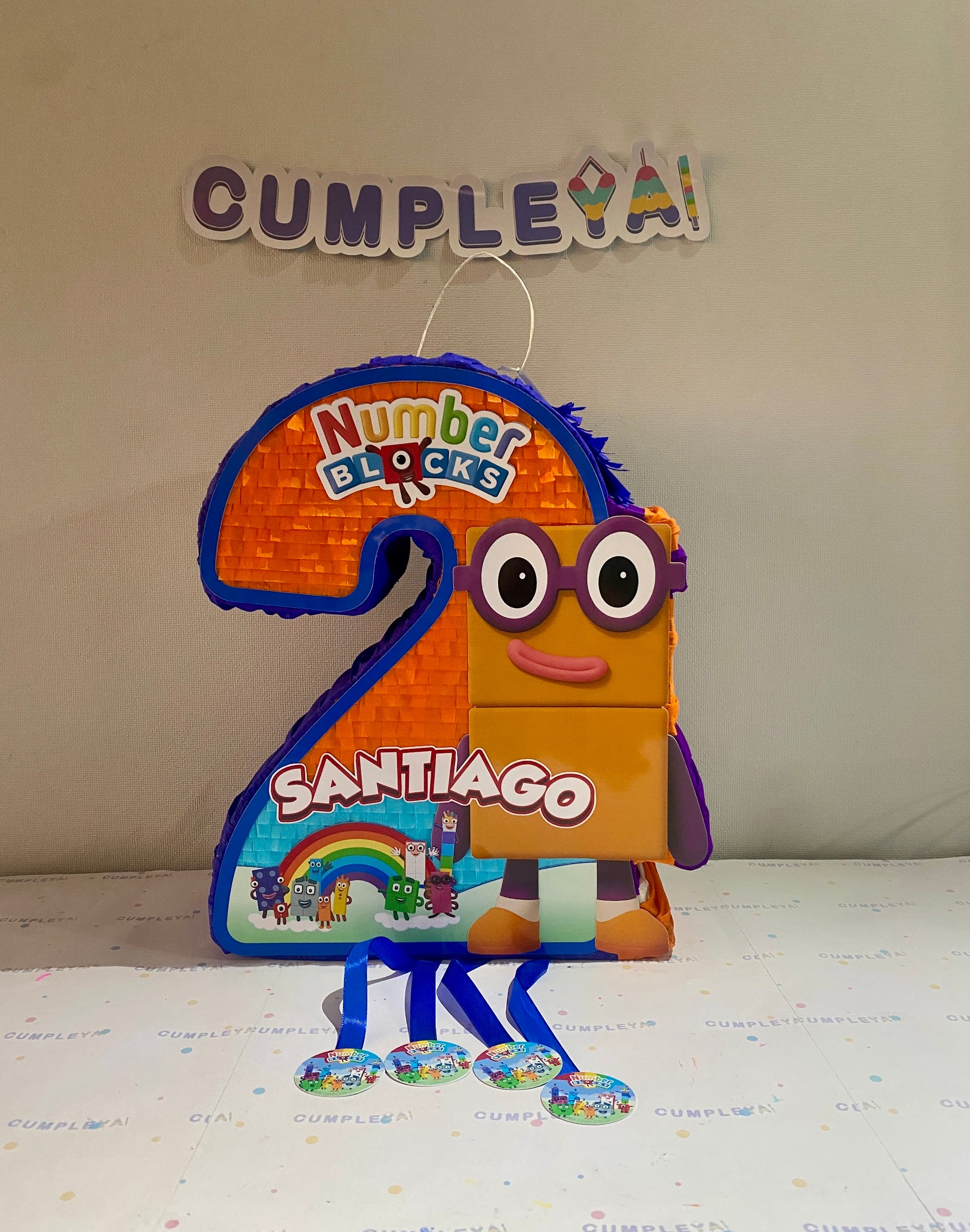 PIÑATA NUMERO 2 DE LOS NUMBERBLOCKS 40CM PREMIUM