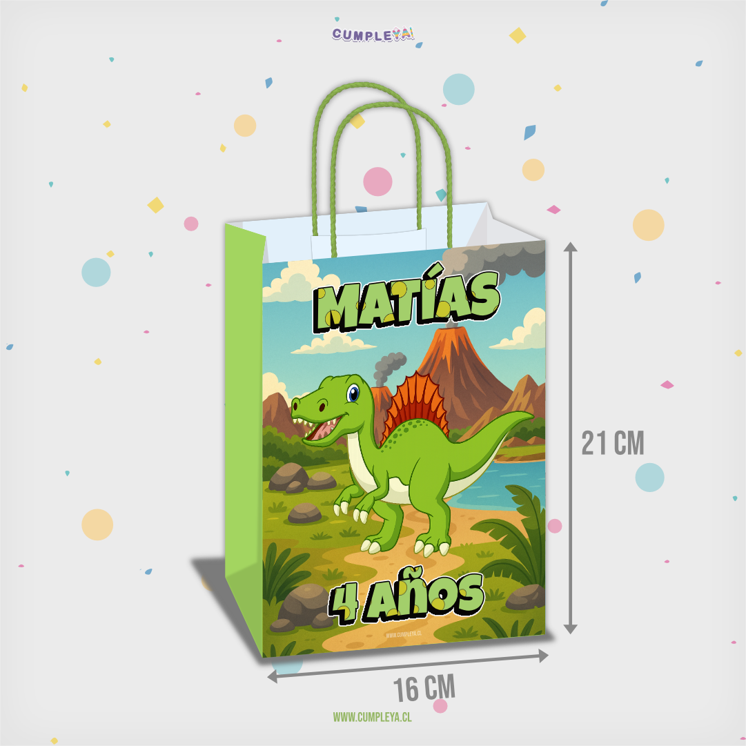 BOLSA SORPRESA 16 × 21 × 8 CM DINOSAURIO