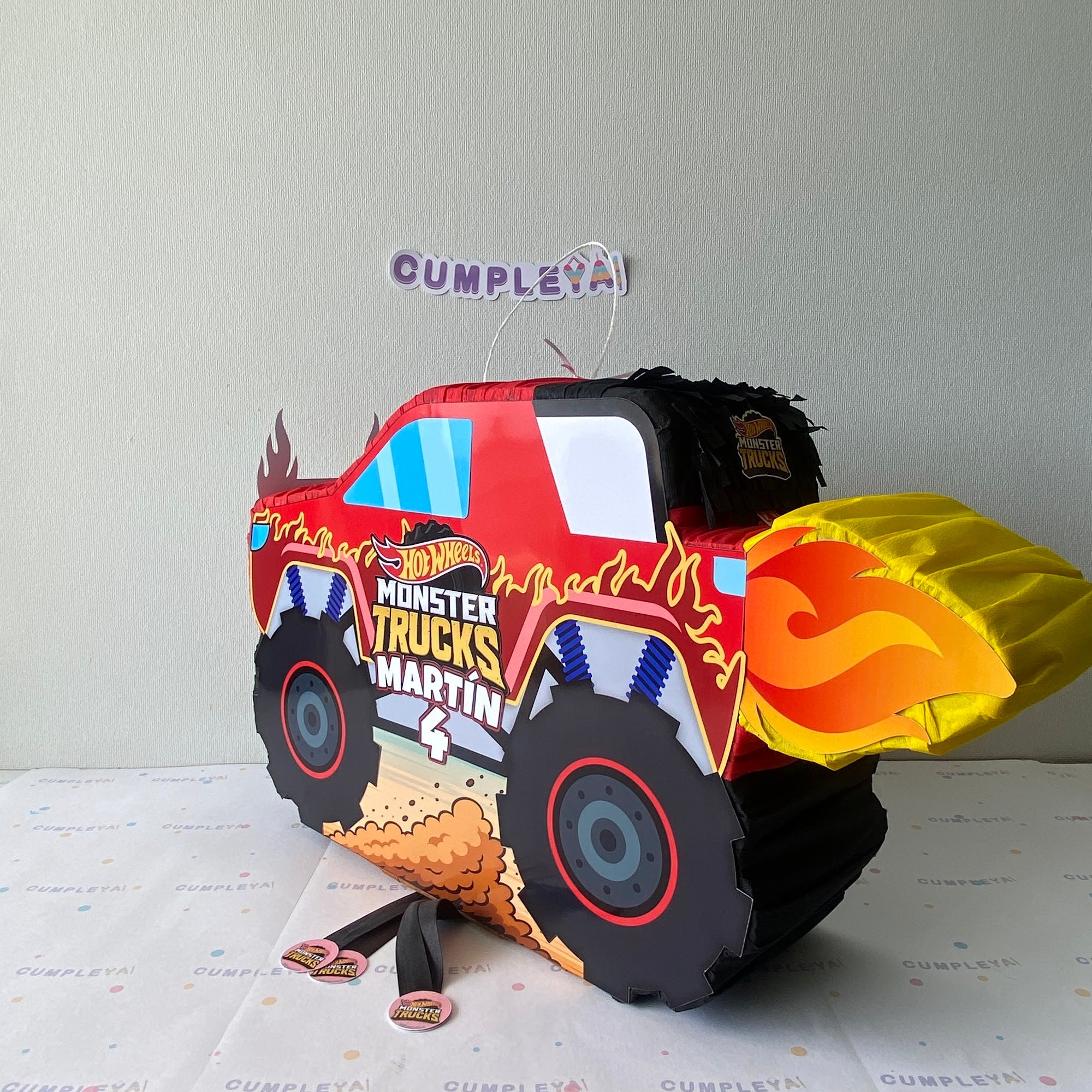 PIÑATA 60 CM MONSTER TRUCK ROJO