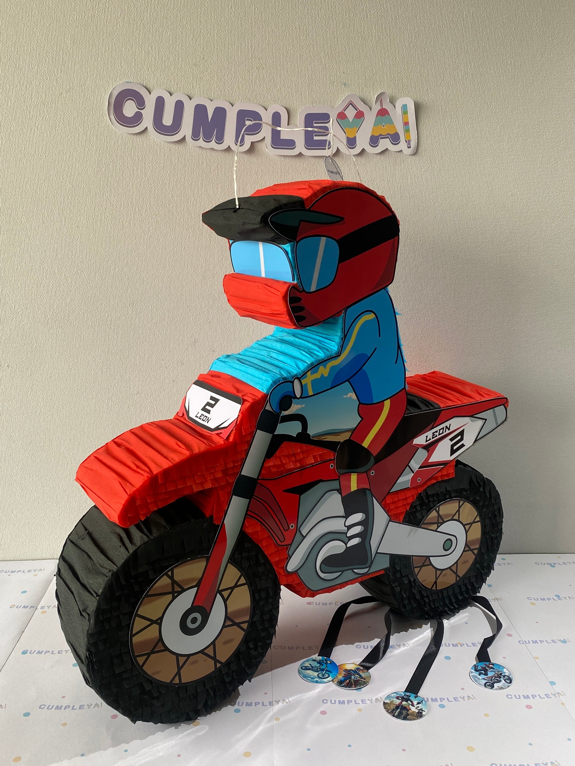 PIÑATA MOTOCROSS 60CM PREMIUM