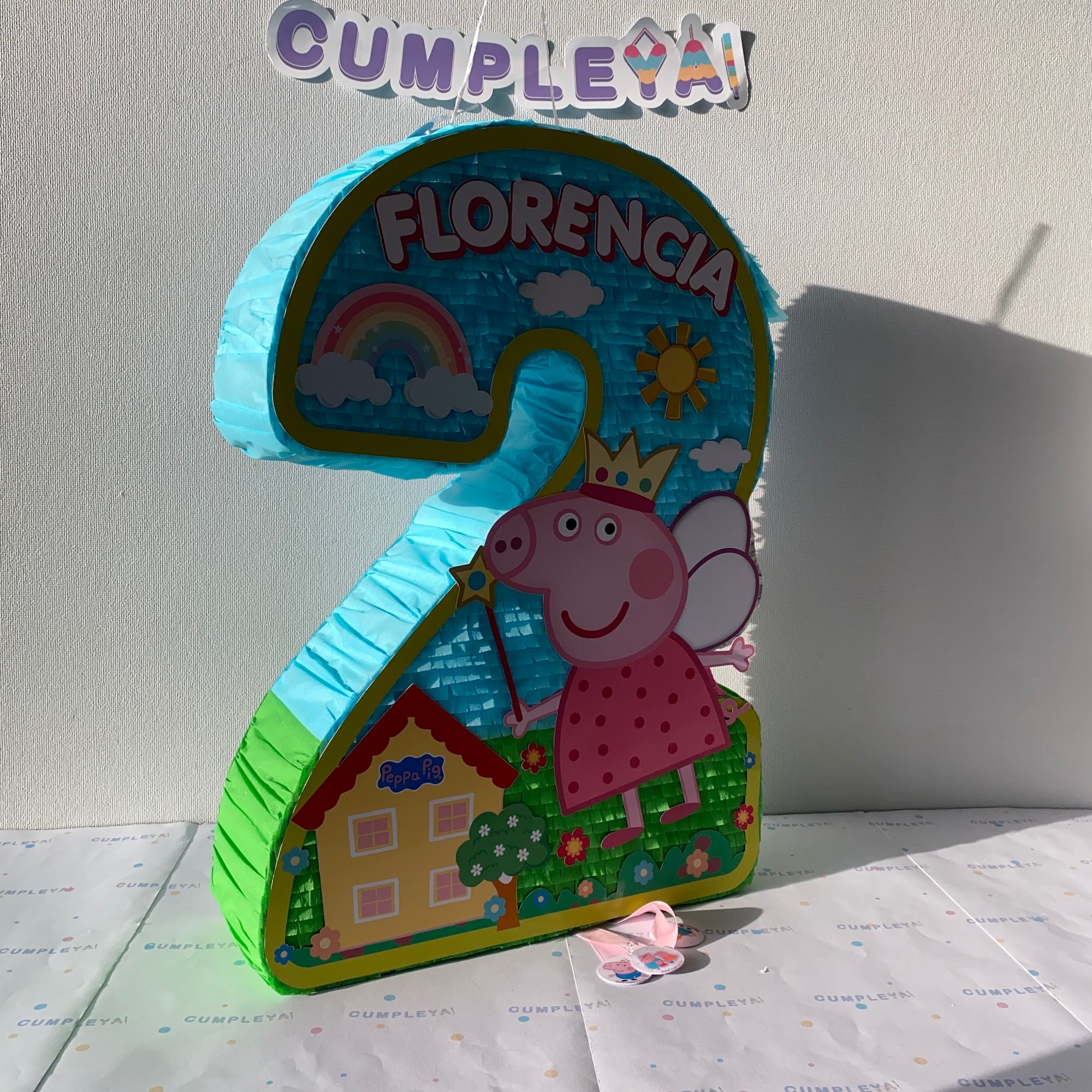 PIÑATA NUMERO 2 DE PEPPA PIG 60CM PREMIUM
