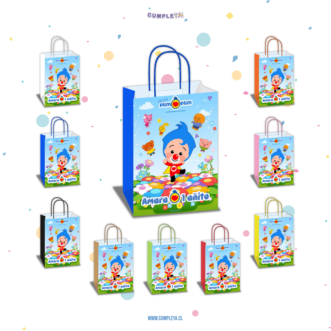 BOLSA SORPRESA 16 × 21 × 8 CM PLIM PLIM Y SUS AMIGOS