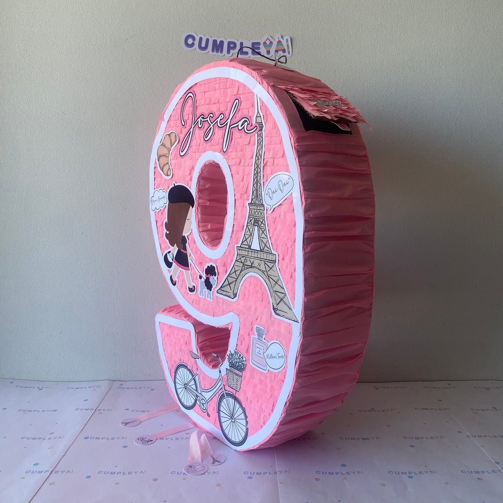 PIÑATA NUMERO NUEVE PARIS 60CM PREMIUM