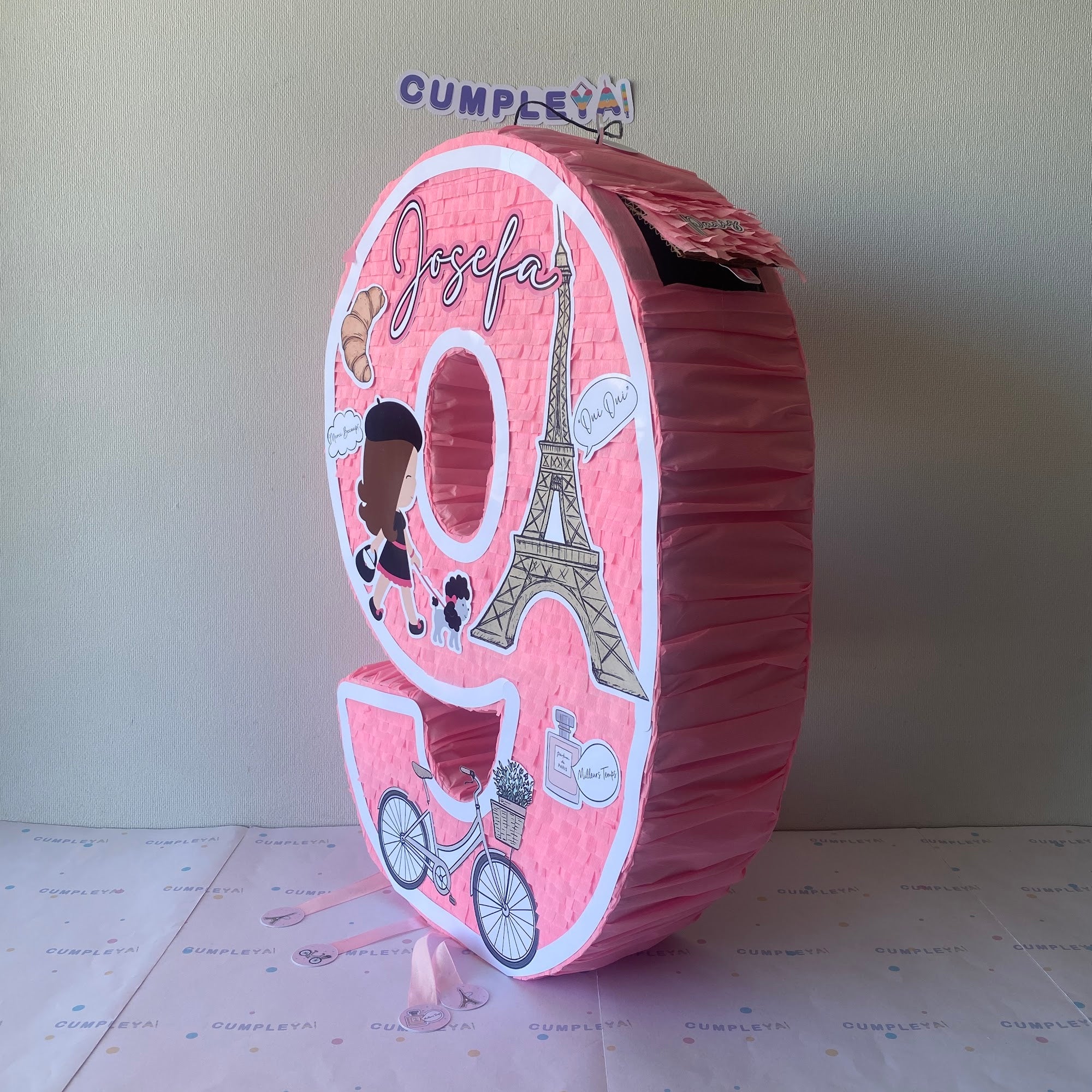 PIÑATA NUMERO NUEVE PARIS 60CM PREMIUM
