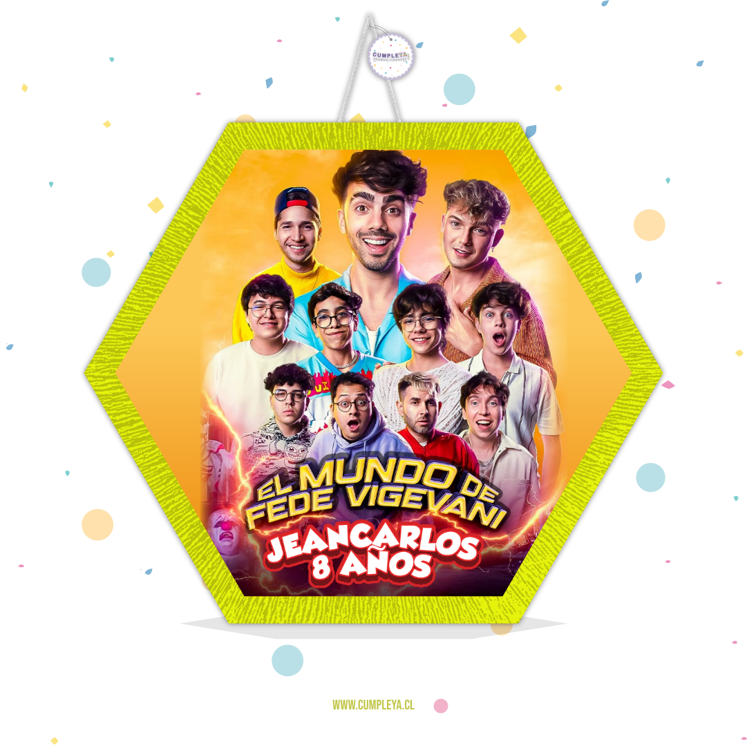 PIÑATA FEDE VIGEVANE HEXAGONAL EXPRÉS 40CM