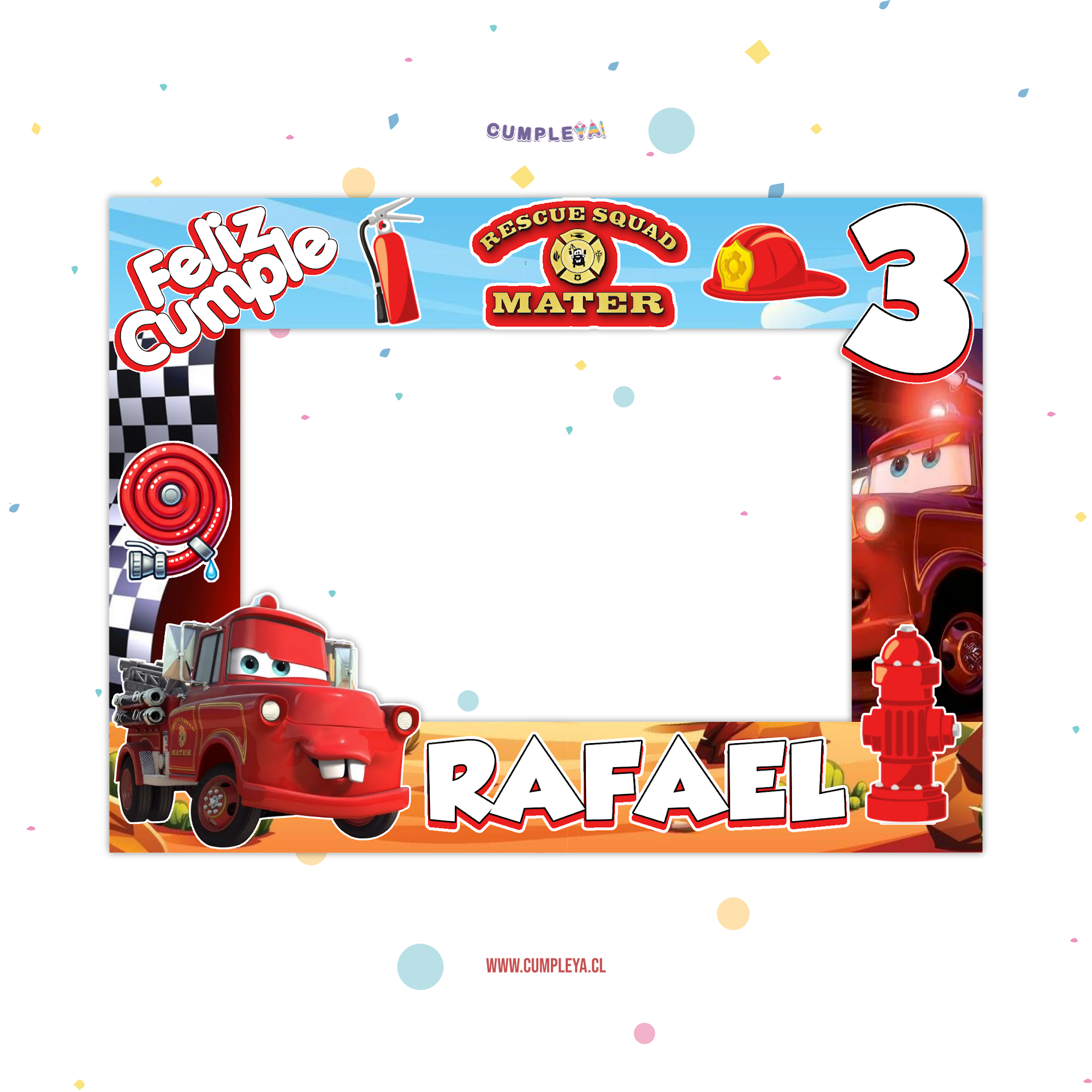 CUADRO SELFIE MATER BOMBERO 77X55CM