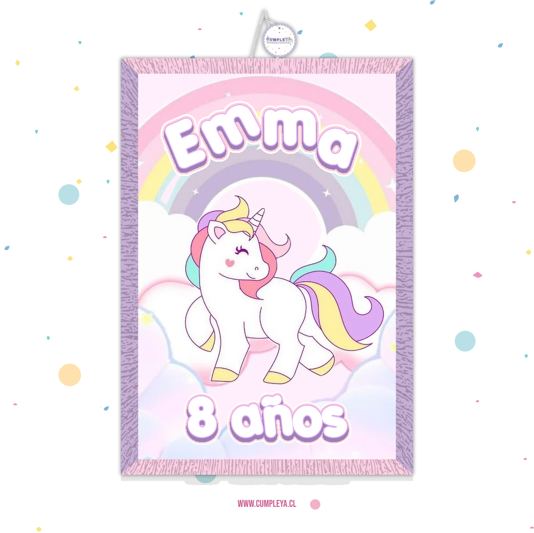 PIÑATA UNICORNIO RECTANGULAR EXPRÉS 50CM