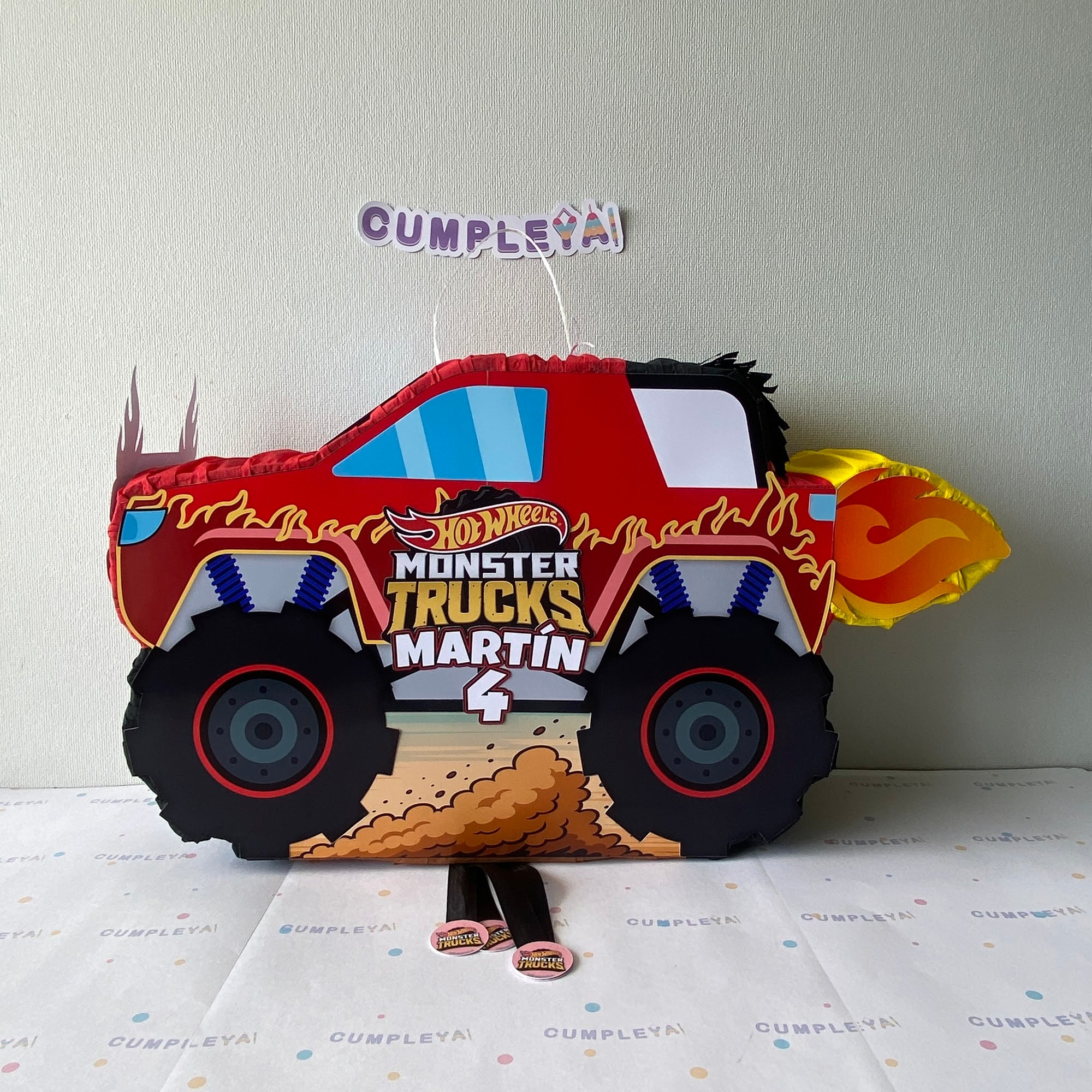 PIÑATA 60 CM MONSTER TRUCK ROJO