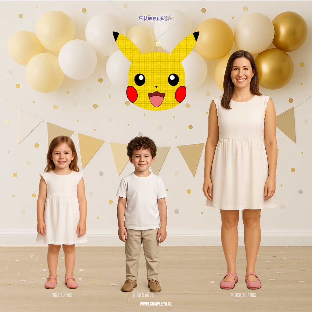 PIÑATA PIKACHU CABEZA 60CM PREMIUM