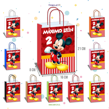 BOLSA SORPRESA 16 × 21 × 8 CM MICKEY FONDO ROJO