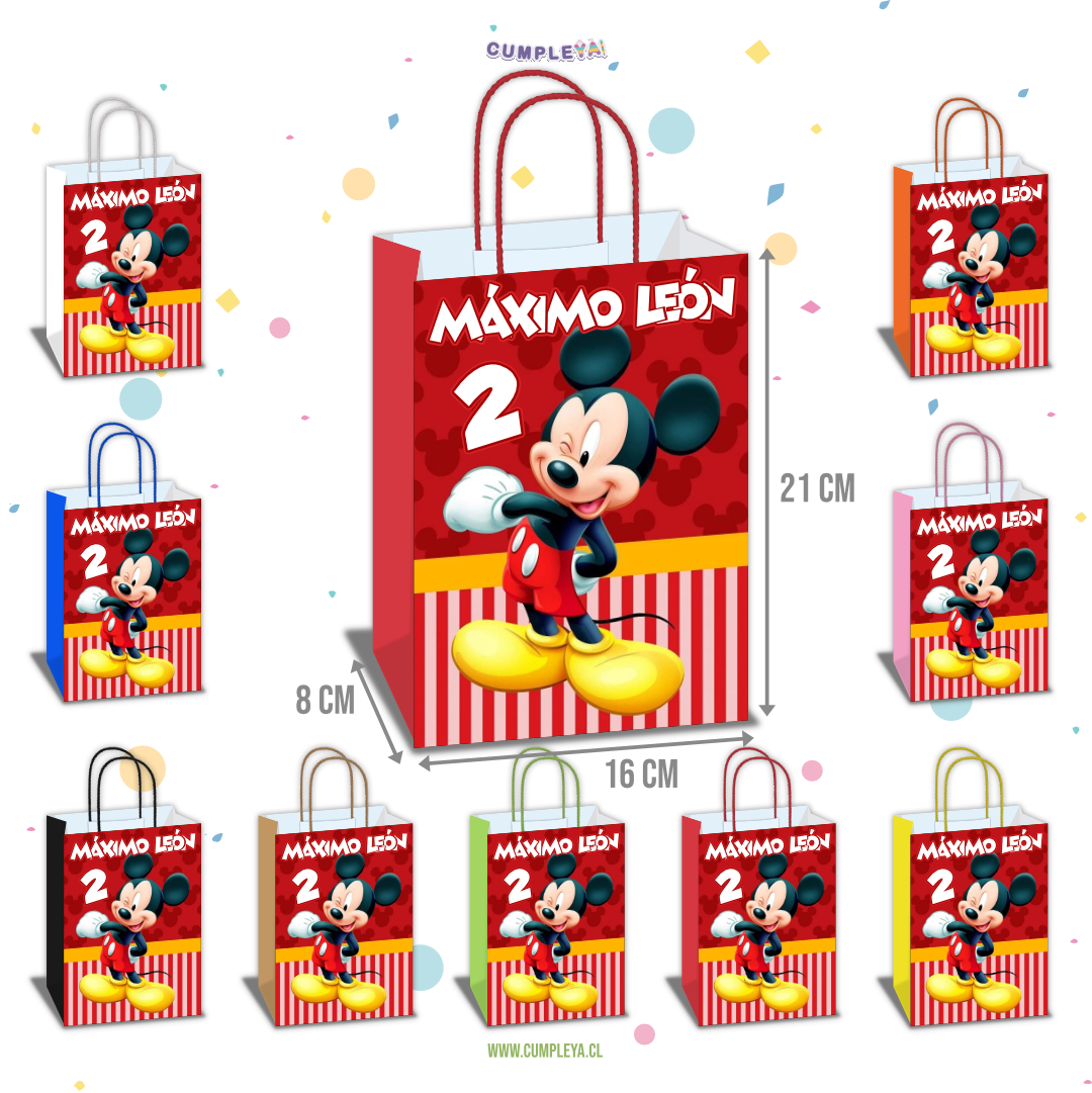 BOLSA SORPRESA 16 × 21 × 8 CM MICKEY FONDO ROJO