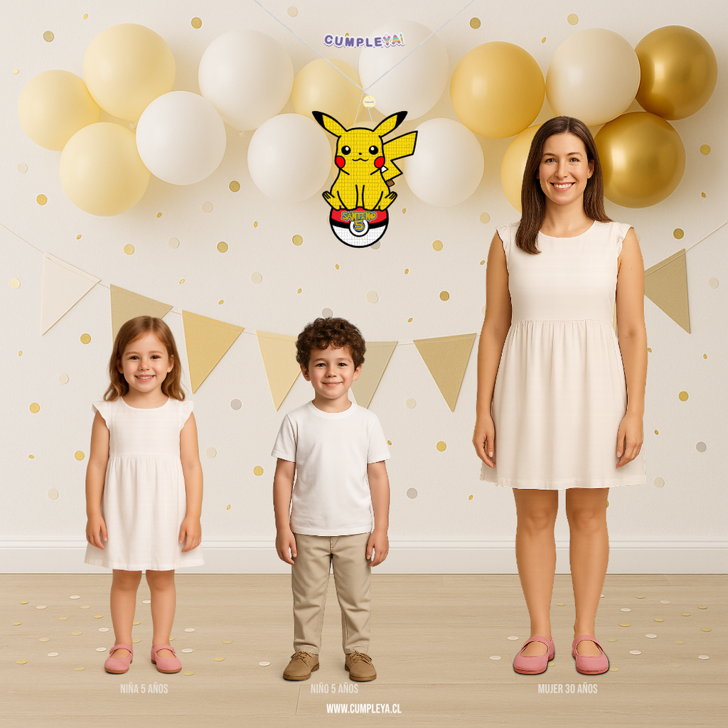 PIÑATA PIKACHU CON POKEBOLA 40CM PREMIUM