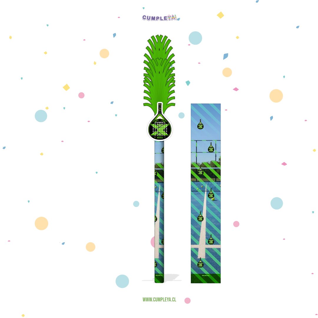 BASTÓN PALA PADEL VERDE TEMÁTICO PARA PIÑATA