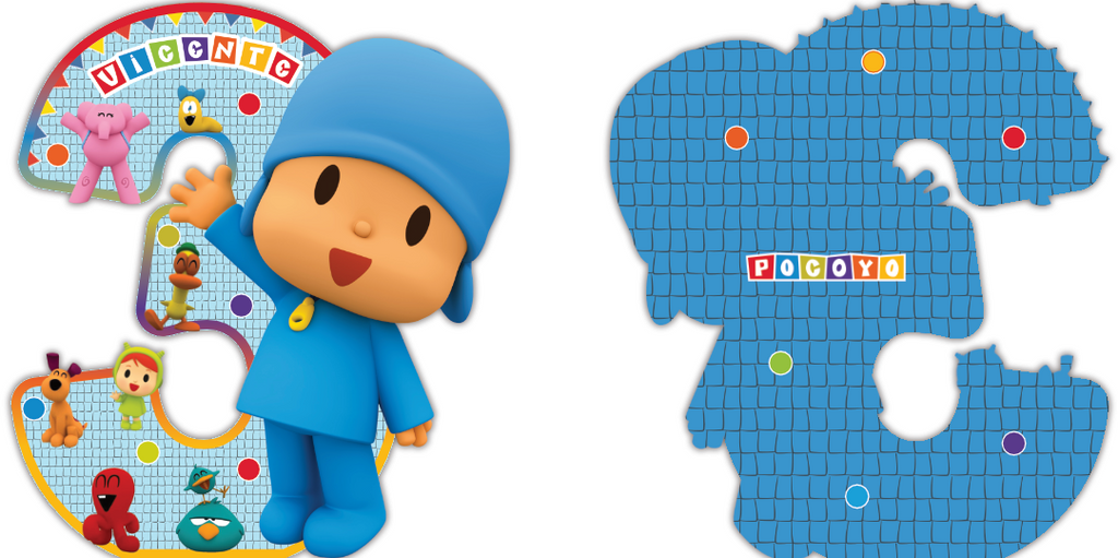 PIÑATA POCOYO NUMERO 3 40CM PREMIUM