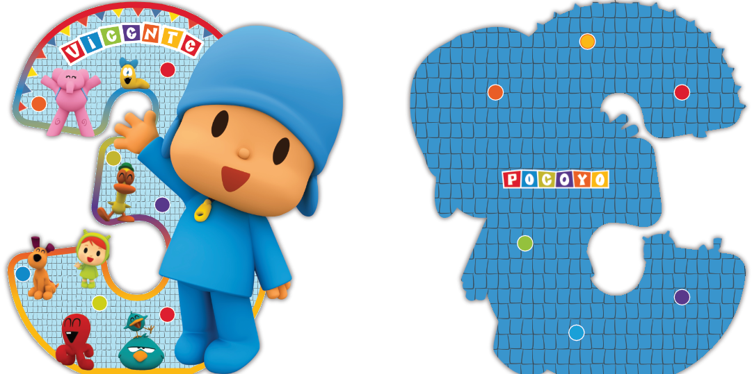 PIÑATA POCOYO NUMERO 3 40CM PREMIUM