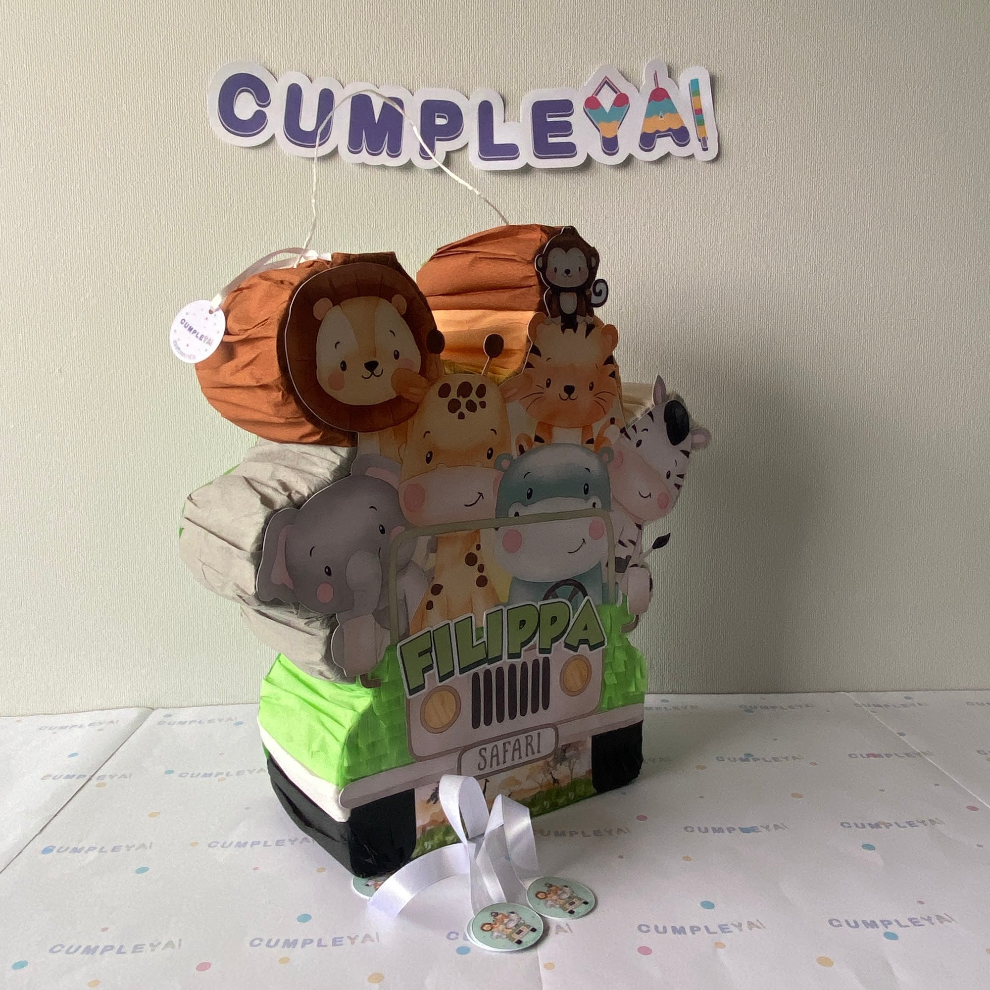 PIÑATA JEEP SAFARI BEBÉS 40CM PREMIUM
