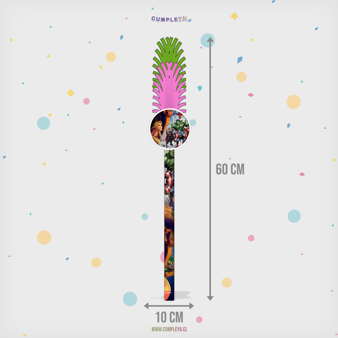 BASTÓN AVENGERS Y RAPUNZEL TEMÁTICO PARA PIÑATA