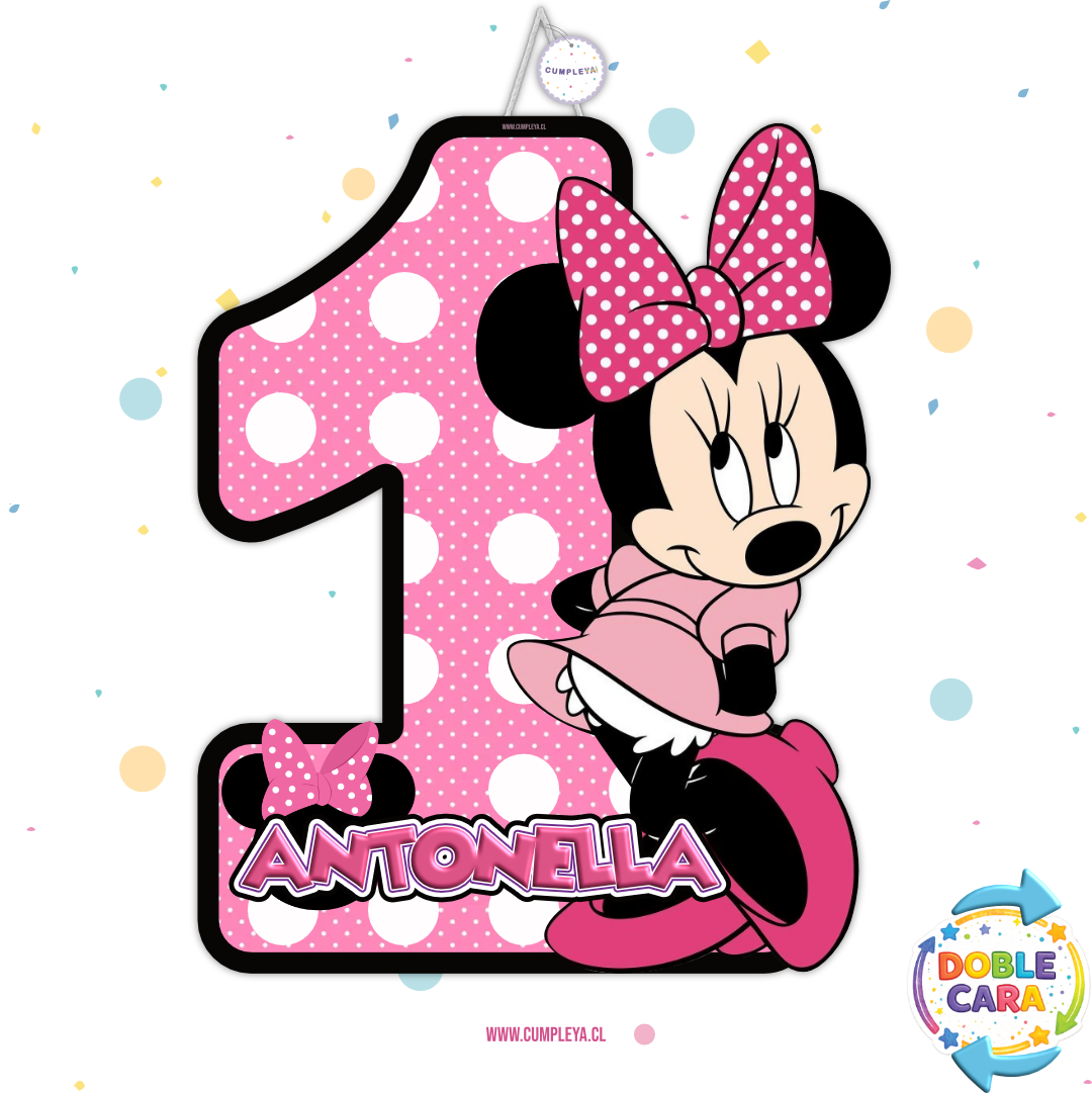 PIÑATA 40 CM NUMERO 1 MINNIE MOUSE