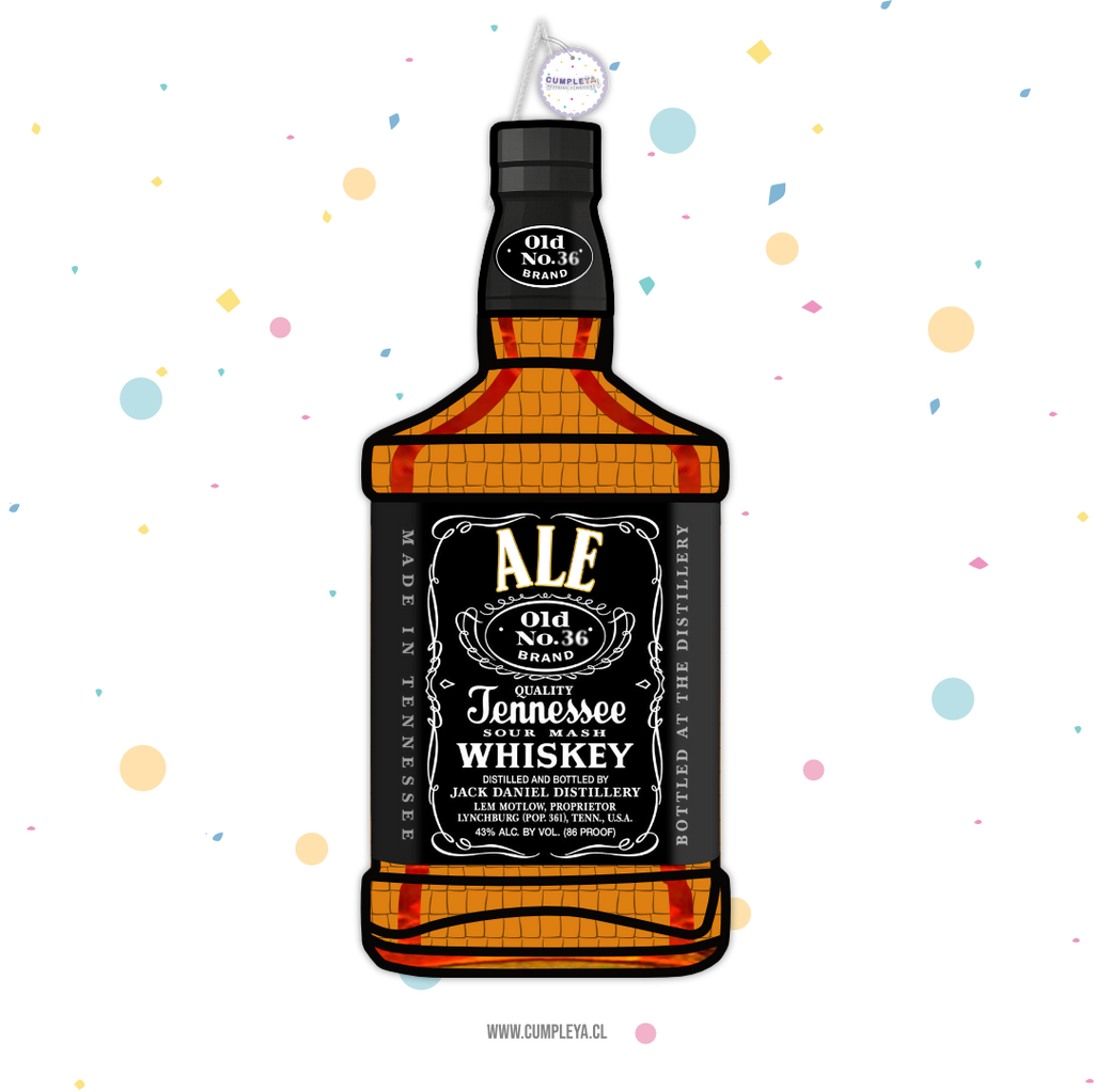 PIÑATA BOTELLA JACK DANIELS 60CM PREMIUM