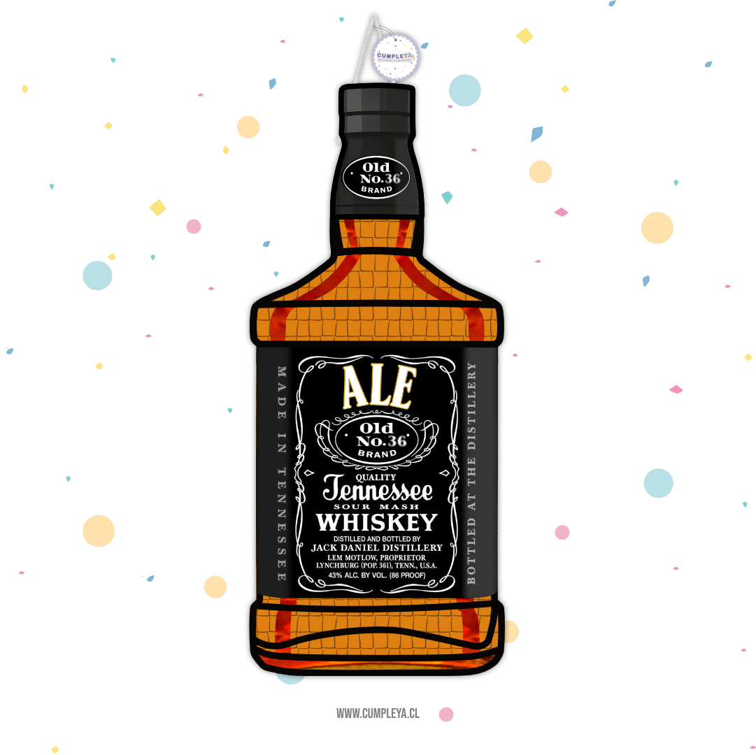 PIÑATA BOTELLA JACK DANIELS 60CM PREMIUM