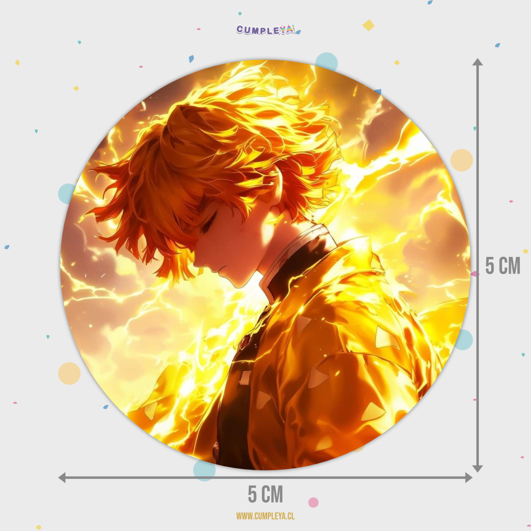 STICKER ZENITSU AGATSUMA CIRCULARES 5X5CM 30U