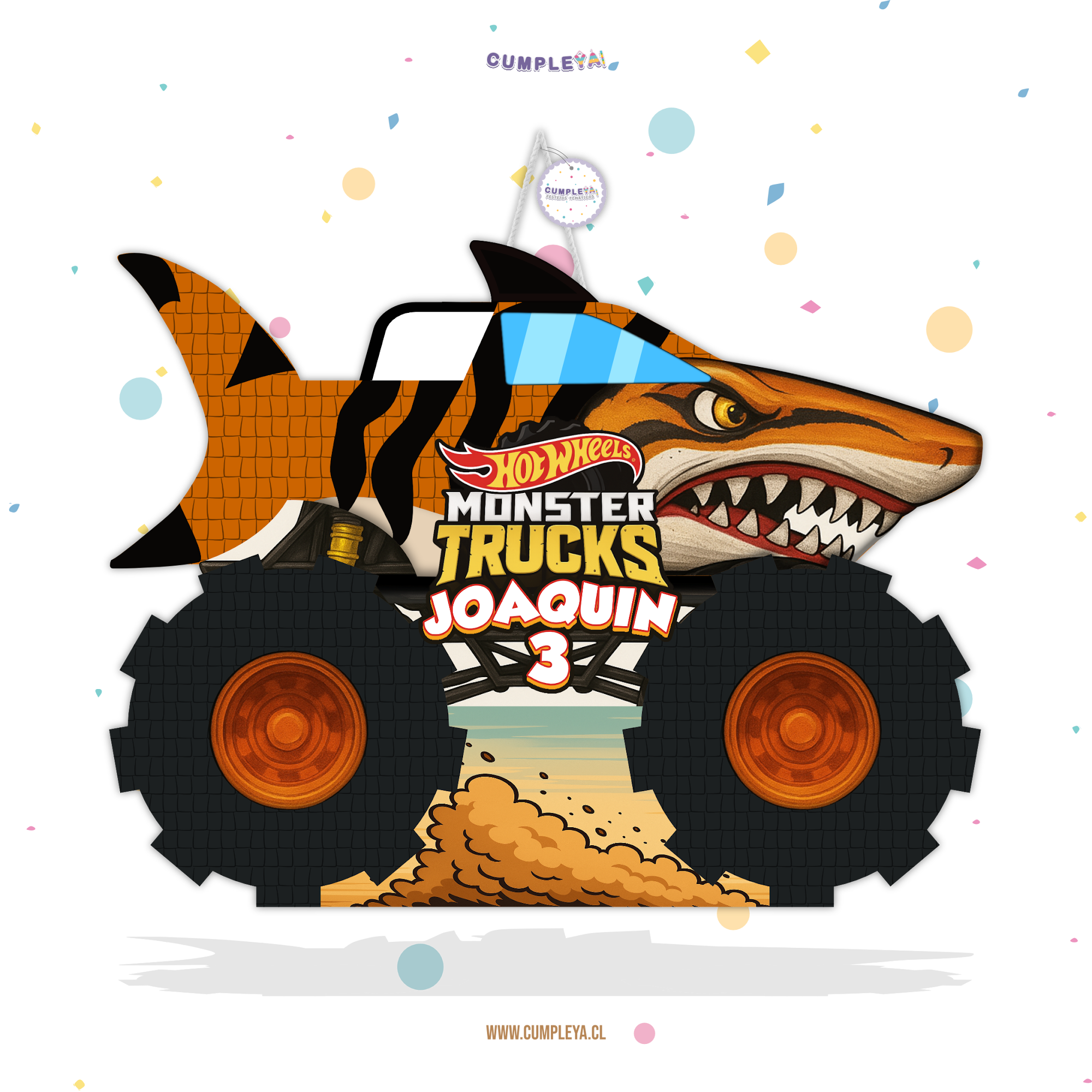 PIÑATA TIBURON TIGRE 60CM PREMIUM