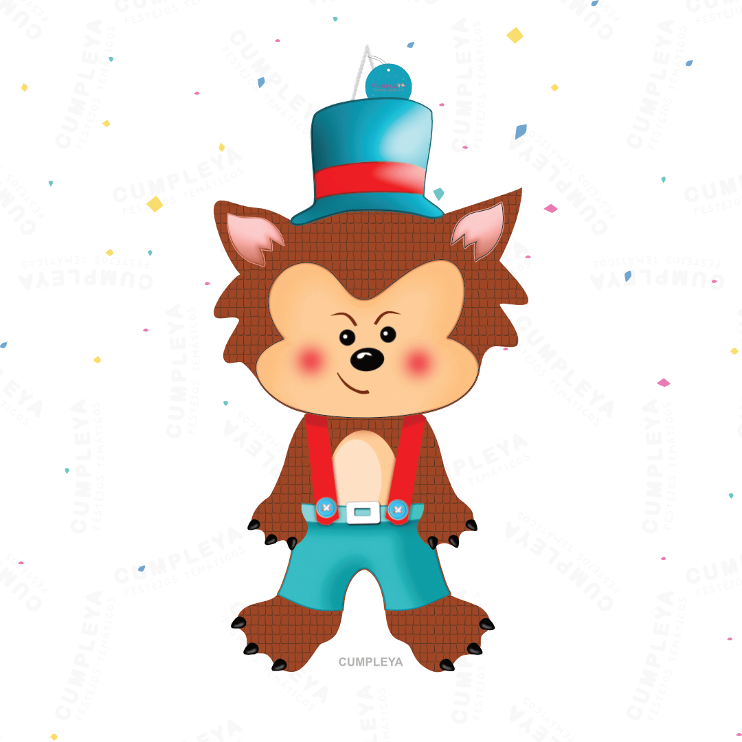 PIÑATA LOBO DE CAPERUCITA ROJA 60CM PREMIUM