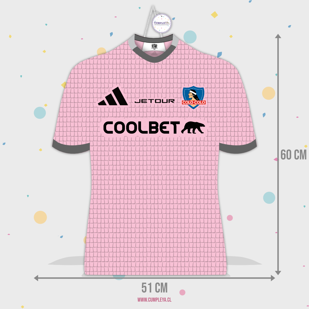PIÑATA CAMISETA DE COLO COLO ROSADA 60CM PREMIUM