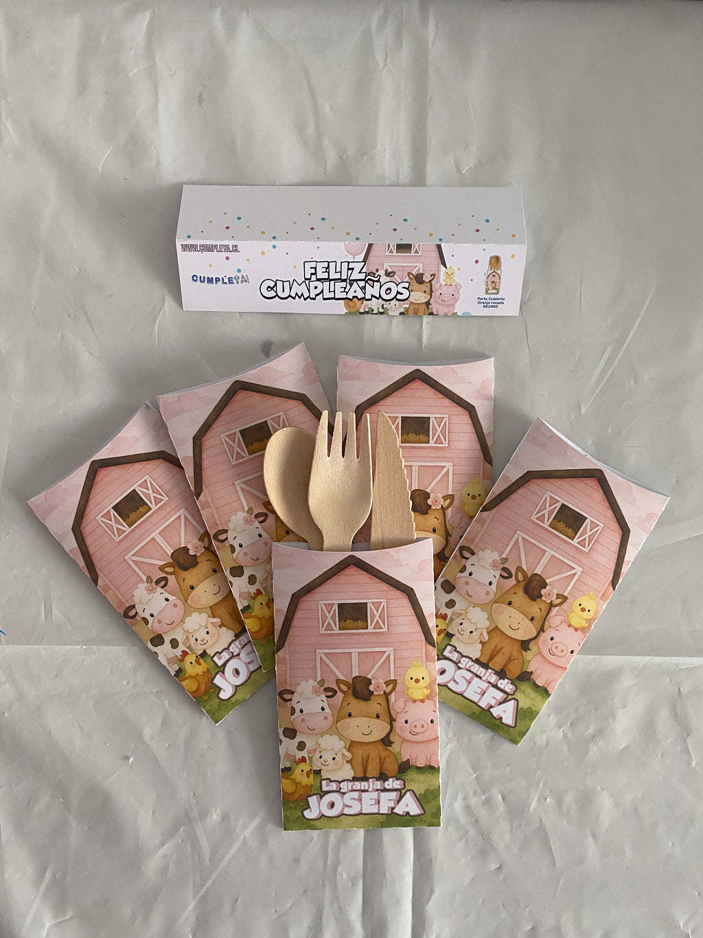 PORTA CUBIERTO GRANJA ROSADA 7X13CM TEMÁTICO