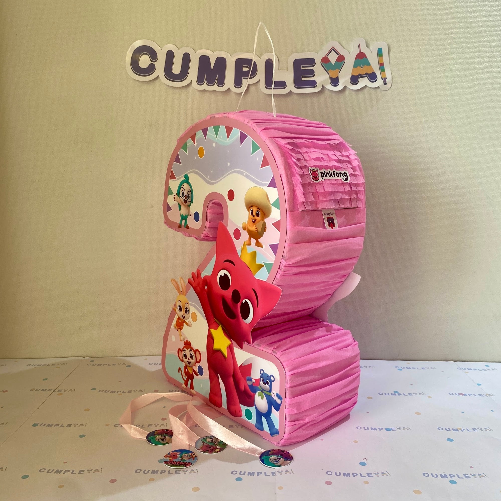 PIÑATA 40 CM NUMERO 2 PINKFONG