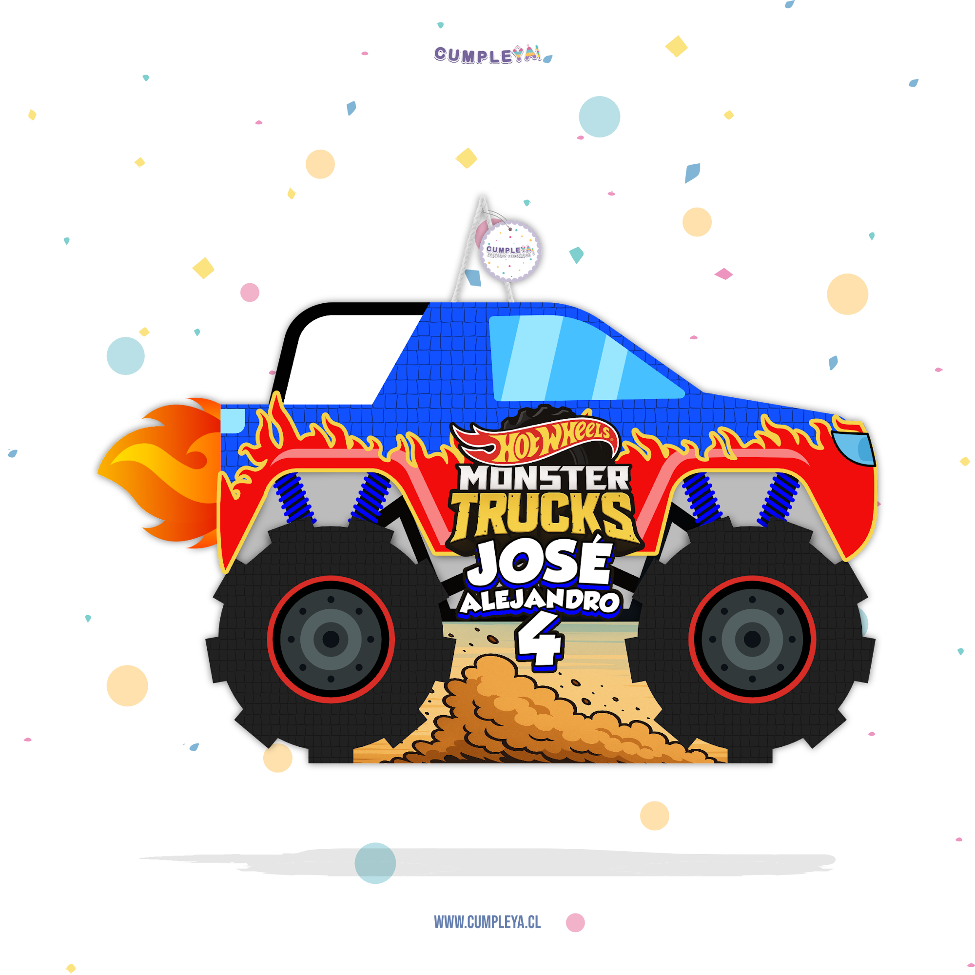 PIÑATA CAMION AZUL 40CM PREMIUM