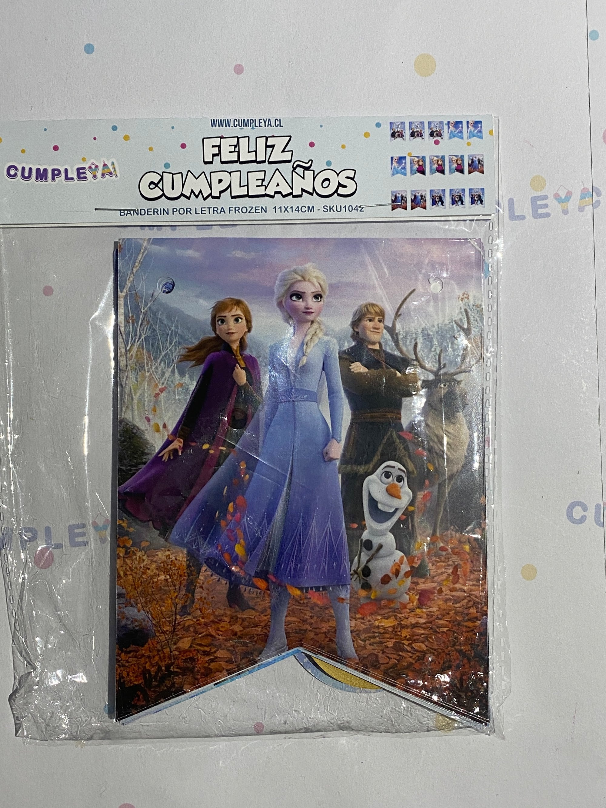BANDERIN FROZEN POR LETRA 11X14CM
