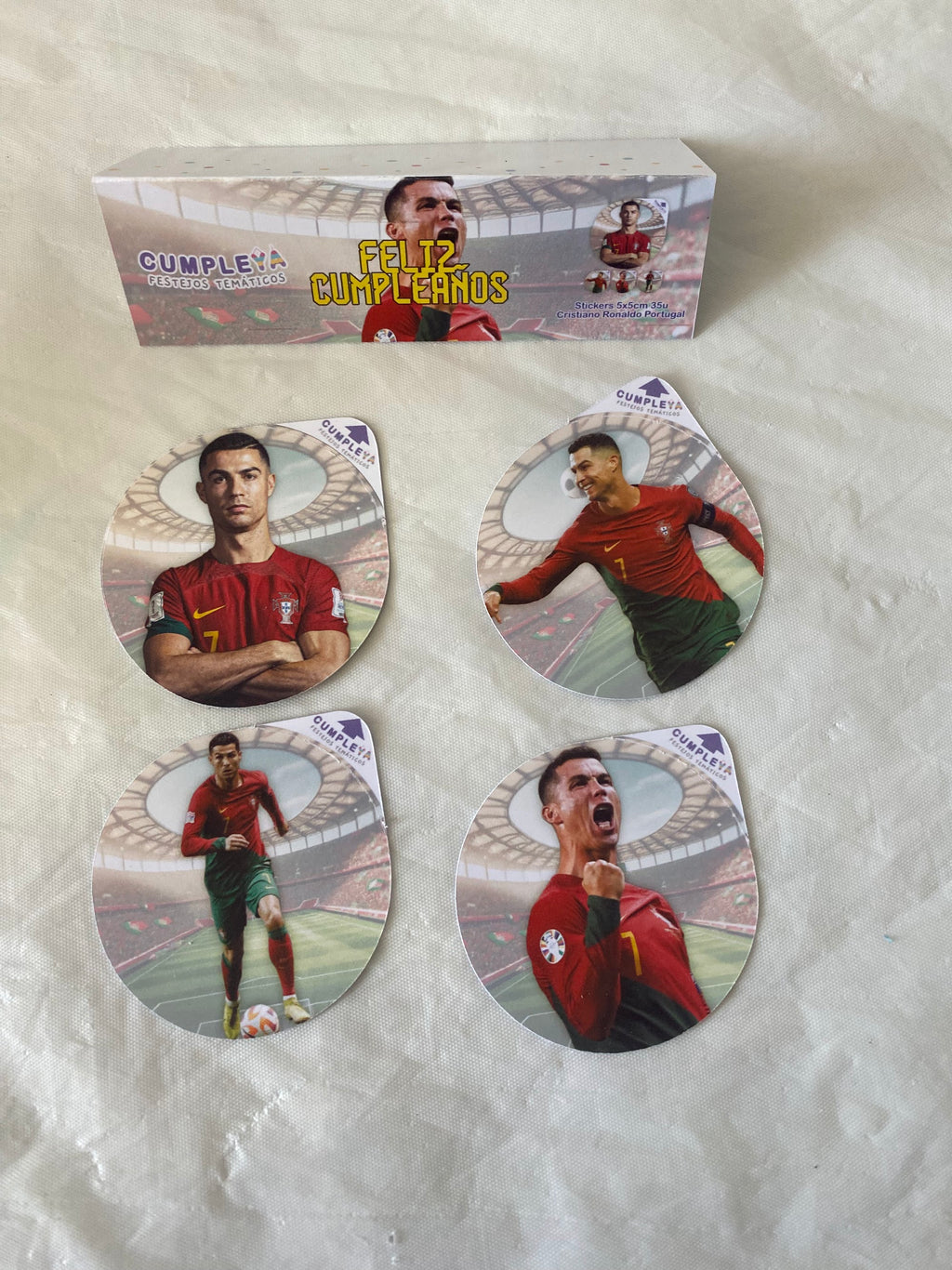 STICKER CRISTIANO RONALDO PORTUGAL CIRCULARES 5X5CM 30U TEMÁTICO
