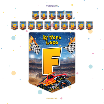 BANDERIN FELIZ CUMPLEAÑOS TORO LOCO