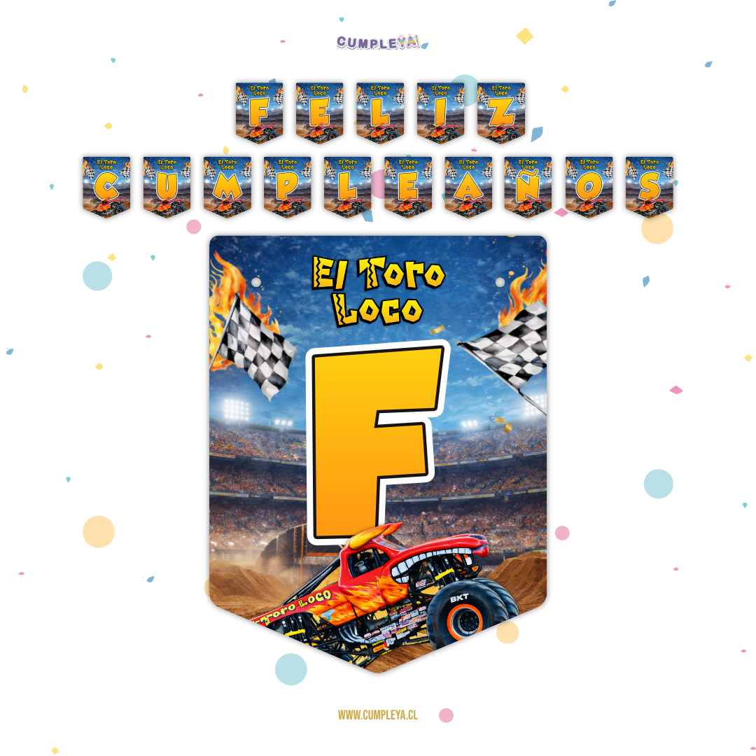 BANDERIN FELIZ CUMPLEAÑOS TORO LOCO