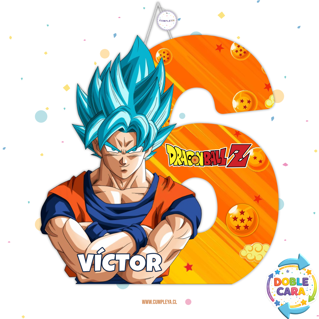 PIÑATA 40 CM NUMERO 6 CON GOKU